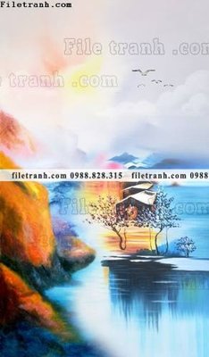 File tranh in trần 3D tranh phong canh nuoc trung quoc 623 (ảnh gốc)