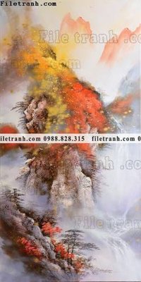 File tranh tranh phong canh nuoc trung quoc 633 (bản gốc) trang trí văn phòng