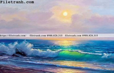 File tranh gốc tranh son dau phong canh bien 108 (bản quyền) độc đáo