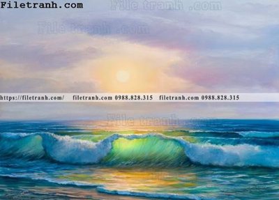 File gốc tranh son dau phong canh bien 110 (in lụa) hoa văn cổ điển