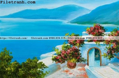 File tranh tranh son dau phong canh hien dai 129 (ảnh gốc) in trần 3D