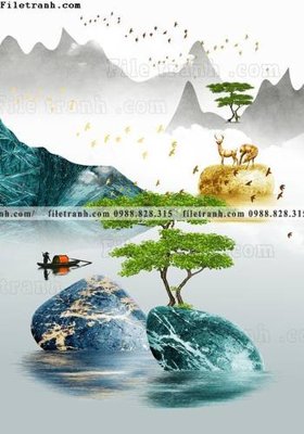 File in mica tranh su pha le guong huou nai 521 (bản gốc) làm vách ngăn