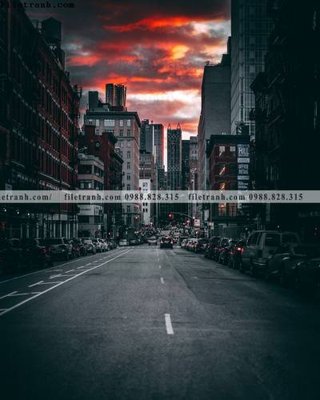 File ảnh tranh thanh pho kieu dep 522 (gốc) in standee