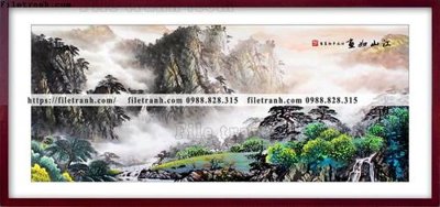 File tranh gốc in trần nhà tranh thuy mac trung quoc 503 3D