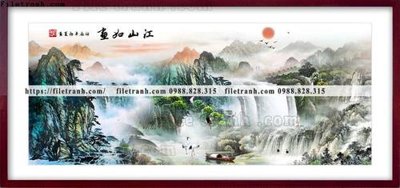 File gốc tranh thuy mac trung quoc 516 (in lụa) hoa văn cổ điển