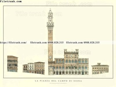 File tranh tranh toa lau dai my co dien 37 (bản gốc) in lụa 5D