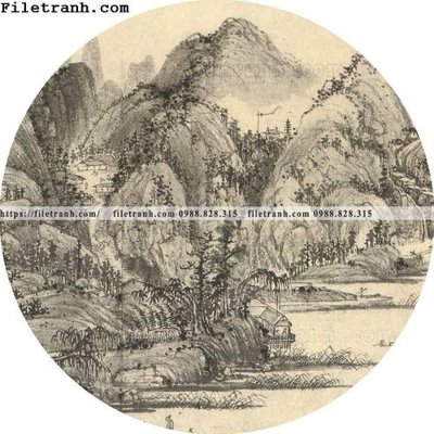 File gốc tranh tron kieu Trung Quoc moi 193 (in lụa) tranh phong thủy