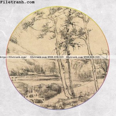 File gốc tranh tron kieu Trung Quoc moi 202 (in lụa) tranh phong thủy