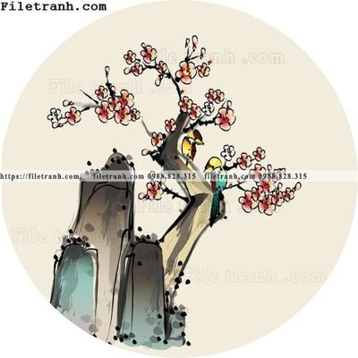 File gốc tranh tron kieu Trung Quoc moi 346 (in lụa) họa tiết 3D