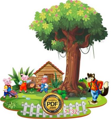 File tranh VIP BA CHU HEO CON (gốc) chủ đề thiên nhiên