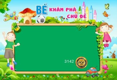 File ảnh be kham pha chu de (gốc) in decal dán tường