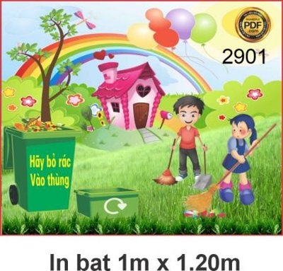 File tranh tre em don dep vi moi truong xanh sach dep (ảnh gốc) không bị mờ