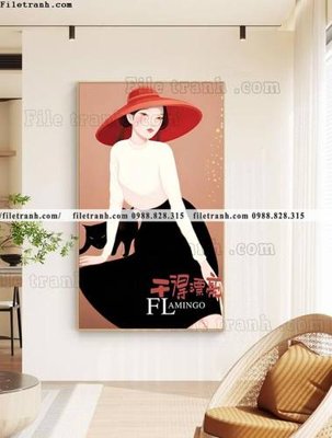 File gốc tranh truu tuong co gai phu nu hien dai 515 (in mica) làm bảng hiệu