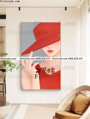 File in mica tranh truu tuong co gai phu nu hien dai 516 (bản gốc) sắc sảo