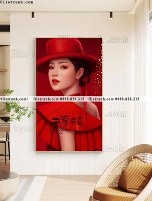 File tranh gốc tranh truu tuong co gai phu nu hien dai 517 (sắc nét từng chi tiết)