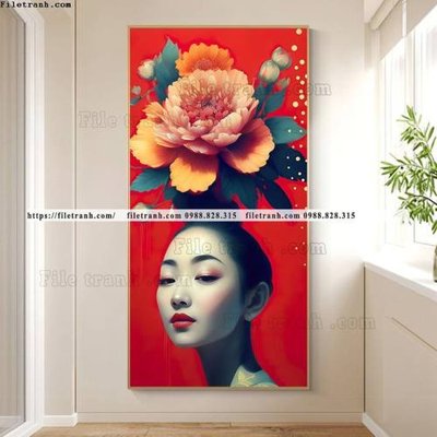 Download file tranh truu tuong co gai phu nu hien dai 519 (gốc) in mica bàn thờ