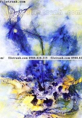 Ảnh gốc tranh truu tuong mau nuoc in canvas dep 653 (độ nét cao) in mica