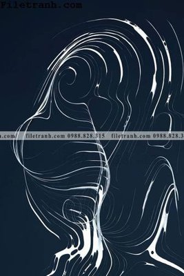 Tải file tranh truu tuong xanh 110 (gốc) làm tranh trang trí