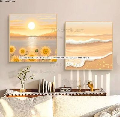 Mua file tranh gốc tranh ve bai bien hoang hon dep 506 tại Filetranh.com