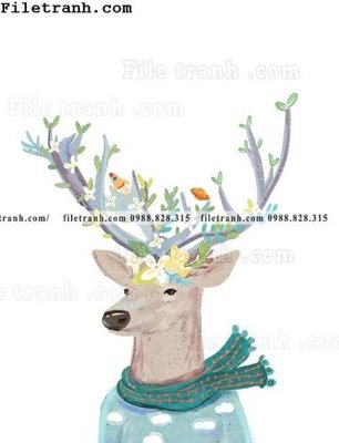 File gốc tranh ve hoat hinh phong tre em 236 (in lụa) hoa văn cổ điển