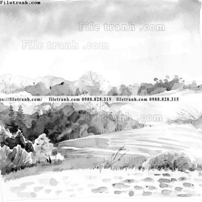 File ảnh tranh ve mau nuoc 1514 (gốc) in biển hiệu