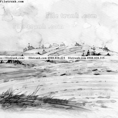 File gốc tranh ve mau nuoc 1529 (in lụa) hoa văn cổ điển