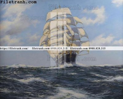 File gốc tranh ve son dau thuan buom xuoi gio 2003 (in tráng gương) hiện đại