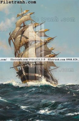 File ảnh gốc tranh ve son dau thuan buom xuoi gio 2019 (chuyên in mica)