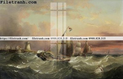 File ảnh tranh ve son dau thuan buom xuoi gio 2037 (gốc) in PP, decal