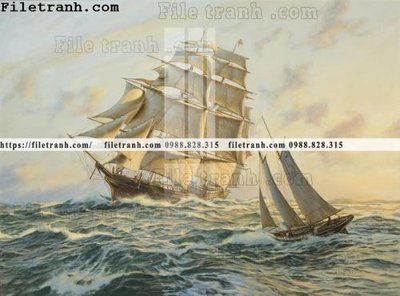 Tải file tranh ve son dau thuan buom xuoi gio 2055 (gốc) in tranh tráng gương