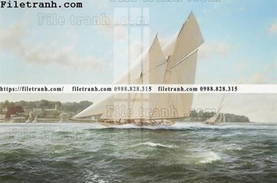 File ảnh tranh ve son dau thuan buom xuoi gio 2088 (gốc) in PP, decal