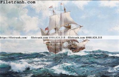 File in trần tranh ve son dau thuan buom xuoi gio 2129 (bản gốc) hoa văn