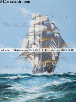 File gốc tranh ve son dau thuan buom xuoi gio 2134 (in tráng gương) sang trọng