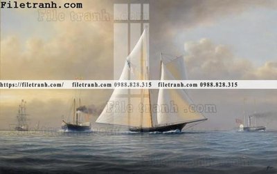 File gốc tranh ve son dau thuan buom xuoi gio 2166 (in lụa) tranh phong thủy