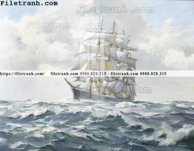 File in lụa tranh ve son dau thuan buom xuoi gio 2168 (tân cổ điển) tranh ve son dau thuan buom xuoi gio 2168