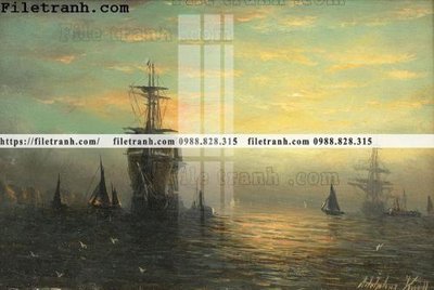 File gốc tranh ve son dau thuan buom xuoi gio 2171 (in tráng gương) ốp tường