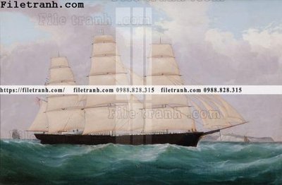 File tranh tranh ve son dau thuan buom xuoi gio 2177 (bản gốc) in lụa dán tường