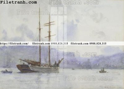 File tranh gốc in trần nhà tranh ve son dau thuan buom xuoi gio 2229 3D