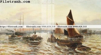 File gốc tranh ve son dau thuan buom xuoi gio 2245 (PNG) chất lượng cao