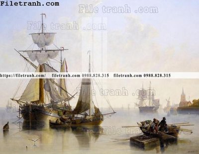 Tải file tranh ve son dau thuan buom xuoi gio 2268 (gốc) làm tranh trang trí