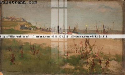 File ảnh tranh ve son dau thuan buom xuoi gio 2304 (gốc) cho trang trí nội thất