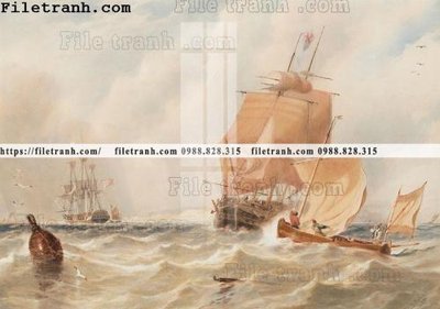 File tranh ảnh gốc tranh ve son dau thuan buom xuoi gio 2329 dùng cho in khổ lớn