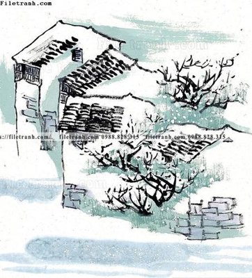 File tranh tranh ve thi tran giang nam 737 (ảnh gốc) chi tiết rõ ràng