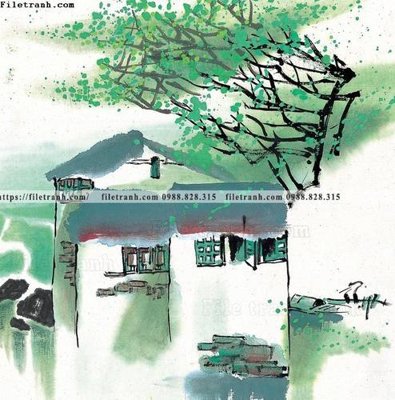 File gốc tranh ve thi tran giang nam 861 (in mica) làm bảng hiệu