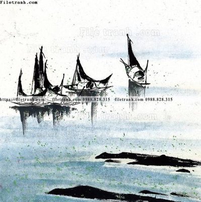 File tranh PSD tranh ve thi tran giang nam 866 chất lượng cao