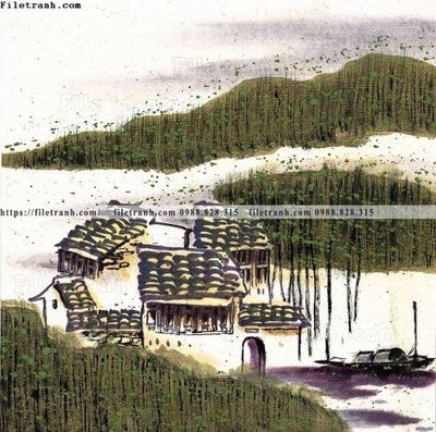 File in lụa tranh ve thi tran giang nam 870 (hoa văn) tranh ve thi tran giang nam 870