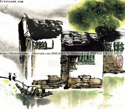 File PSD tranh ve thi tran giang nam 871 (bản gốc) cho nhà in