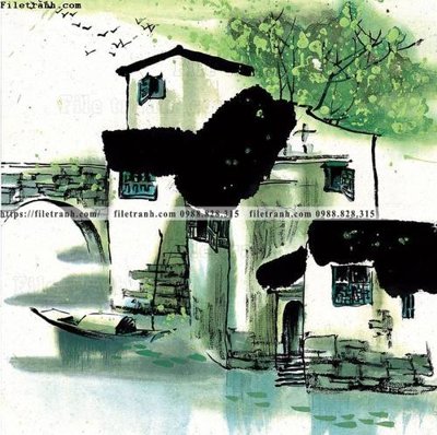 File PSD tranh ve thi tran giang nam 873 (chất lượng in ấn)