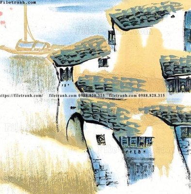 File gốc tranh ve thi tran giang nam 894 (ảnh chi tiết) để in trần