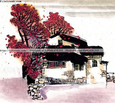 File gốc tranh ve thi tran giang nam 908 (in mica) làm quà tặng